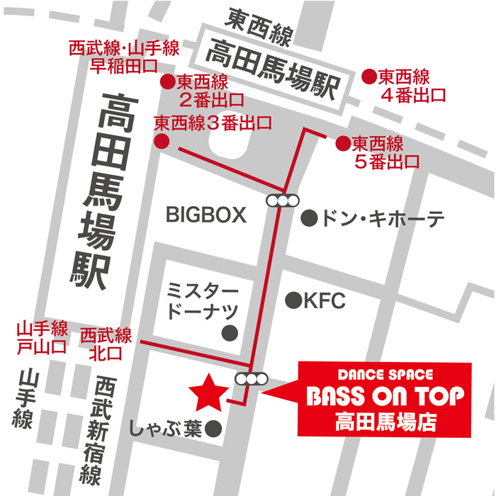 ダンススペース高田馬場 地図